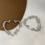 Hollow Love Heart Wire Hoop Earrings for Women