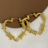 Hollow Love Heart Wire Hoop Earrings for Women