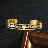 Personalized Hollow Nameplate Bracelet Cuff Bangle