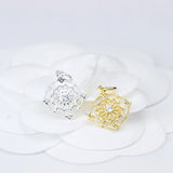 925 Silver Craft Flower Charms 15mm Pendants DIY Jewelry Making Earrings