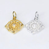 925 Silver Craft Flower Charms 15mm Pendants DIY Jewelry Making Earrings