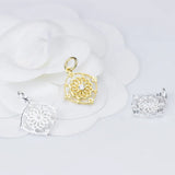 925 Silver Craft Flower Charms 15mm Pendants DIY Jewelry Making Earrings