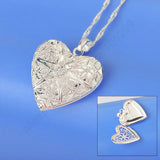 Sterling Silver Heart Photo Pendant Necklace for Women