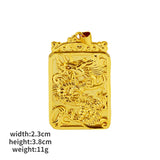 Yellow Dragon Pendant Necklace for Men Chain Brother Father Men's Jewelry