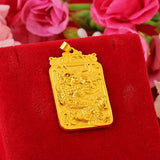 Yellow Dragon Pendant Necklace for Men Chain Brother Father Men's Jewelry