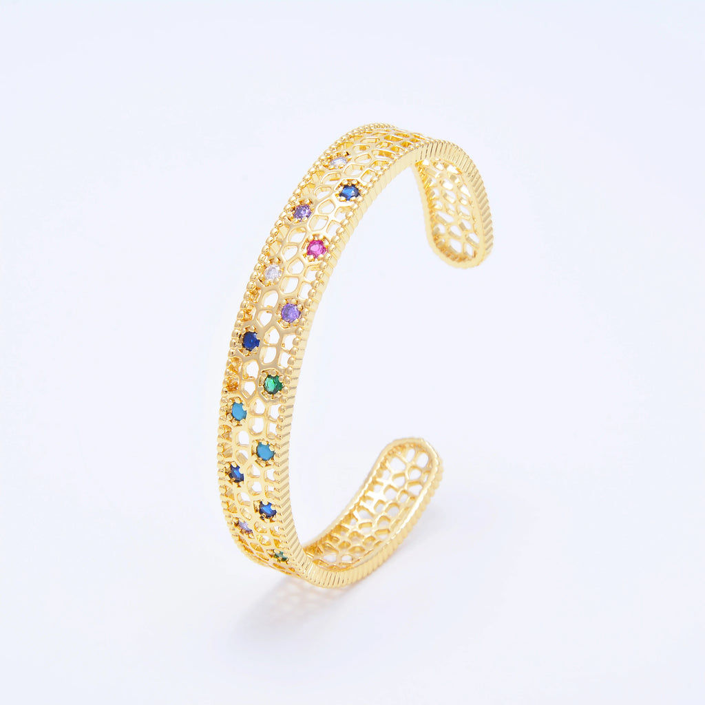 Hollow Out Bracelet Pave Zircon Star Crystal Bangles