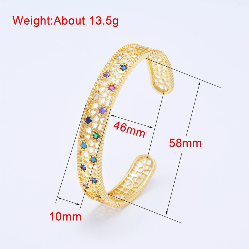 Hollow Out Bracelet Pave Zircon Star Crystal Bangles