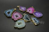 Colorful Natural Druzy Crystal Pendants Geode Drusy 5pcs
