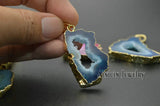 Colorful Natural Druzy Crystal Pendants Geode Drusy 5pcs