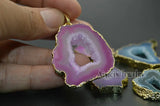 Colorful Natural Druzy Crystal Pendants Geode Drusy 5pcs