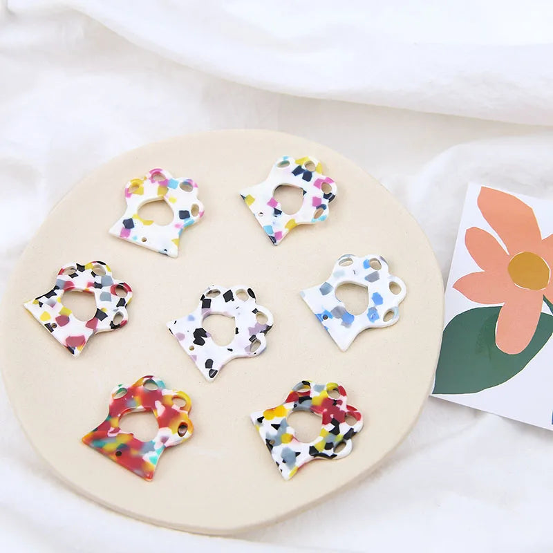 Heart Shape Resin Charms DIY Jewelry Findings 30pcs