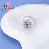 925 Silver CZ Crystal Party Ring Bands Proposal Ring
