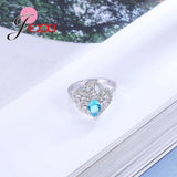 925 Silver CZ Crystal Party Ring Bands Proposal Ring