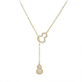 Double Gourd Necklace Light Clavicle Chain Tassel Pendant
