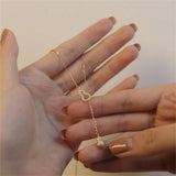 Double Gourd Necklace Light Clavicle Chain Tassel Pendant