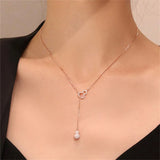 Double Gourd Necklace Light Clavicle Chain Tassel Pendant