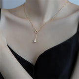 Double Gourd Necklace Light Clavicle Chain Tassel Pendant