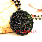 Double-sided Carved Birds Flowers Jade Pendant Green Necklace Charm