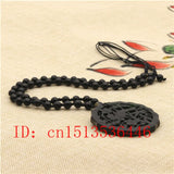 Double-sided Carved Birds Flowers Jade Pendant Green Necklace Charm
