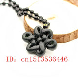 Chinese Knot Jade Pendant Green Necklace Amulet