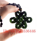 Chinese Knot Jade Pendant Green Necklace Amulet