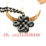 Chinese Knot Jade Pendant Green Necklace Amulet