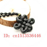 Chinese Knot Jade Pendant Green Necklace Amulet