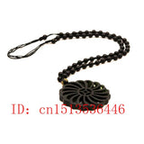 Geometric Jade Pendant Double-sided Hollow Out Natural Chinese Green Necklace