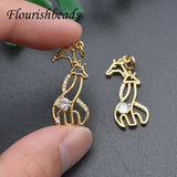 Nickel Paved CZ Beads Giraffe Animal Charms Pendant 10pcs/lot