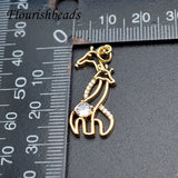 Nickel Paved CZ Beads Giraffe Animal Charms Pendant 10pcs/lot