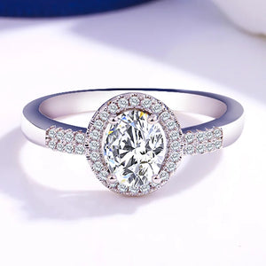 Oval Zircon Ring Ladies Proposal