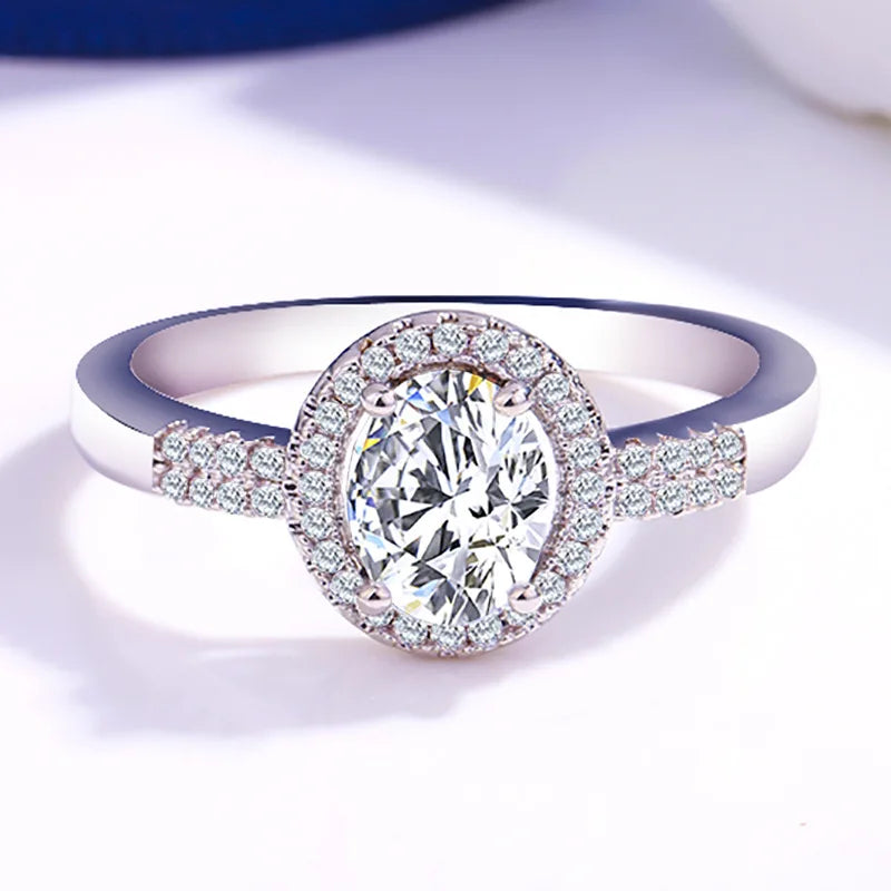Oval Zircon Ring Ladies Proposal