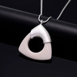 Hollow Out Triangles Necklace Sweater Chain Resin Pendant Necklace