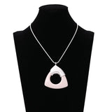 Hollow Out Triangles Necklace Sweater Chain Resin Pendant Necklace