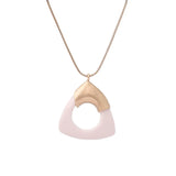 Hollow Out Triangles Necklace Sweater Chain Resin Pendant Necklace