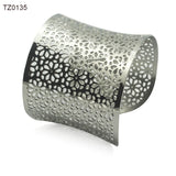 Punk Silver Steel Wide Cuff Bracelet