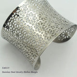 Punk Silver Steel Wide Cuff Bracelet