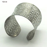 Punk Silver Steel Wide Cuff Bracelet