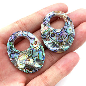 Oval Shell Pendant for Jewelry Making DIY Women Earrings Necklace