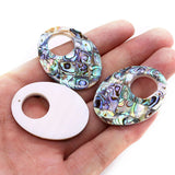 Oval Shell Pendant for Jewelry Making DIY Women Earrings Necklace