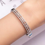 Hollow Pattern Bracelet Engagement Bangle Wedding Jewelry