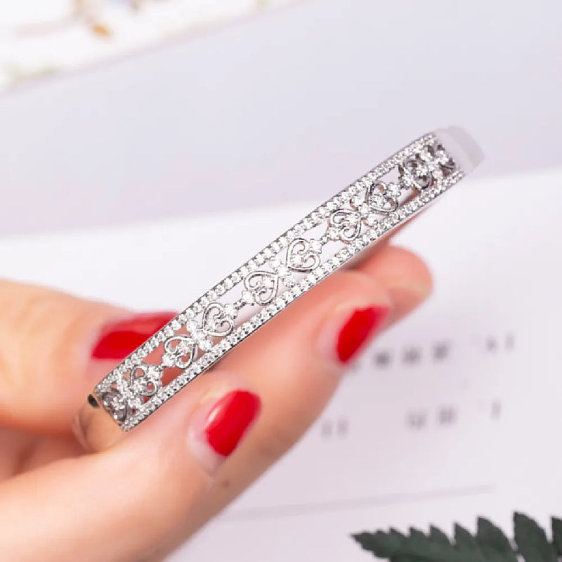 Hollow Pattern Bracelet Engagement Bangle Wedding Jewelry