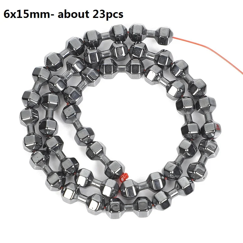 Hematite Dumbbell Heart Spacer Beads for Bracelets DIY