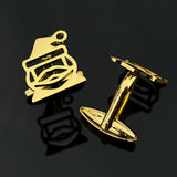 Hollow Santa Cufflinks Stainless Steel Christmas Twins Cuffs Jewelry