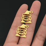 Hollow Santa Cufflinks Stainless Steel Christmas Twins Cuffs Jewelry
