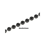 Hollow Smile Facial Chain Accessories Silver Copper Paint