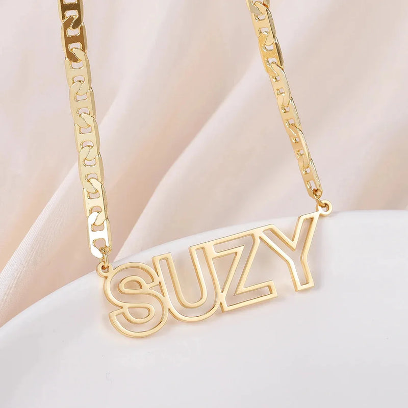 Custom Stainless Steel Necklace Personalized Nameplate Chain Jewelry