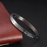 Crystal Engraved Star Bangle Bracelet Stainless Steel