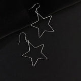 Vintage Hollow Star Earrings 925 Sterling Silver Dangle Ear Rings