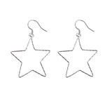Vintage Hollow Star Earrings 925 Sterling Silver Dangle Ear Rings